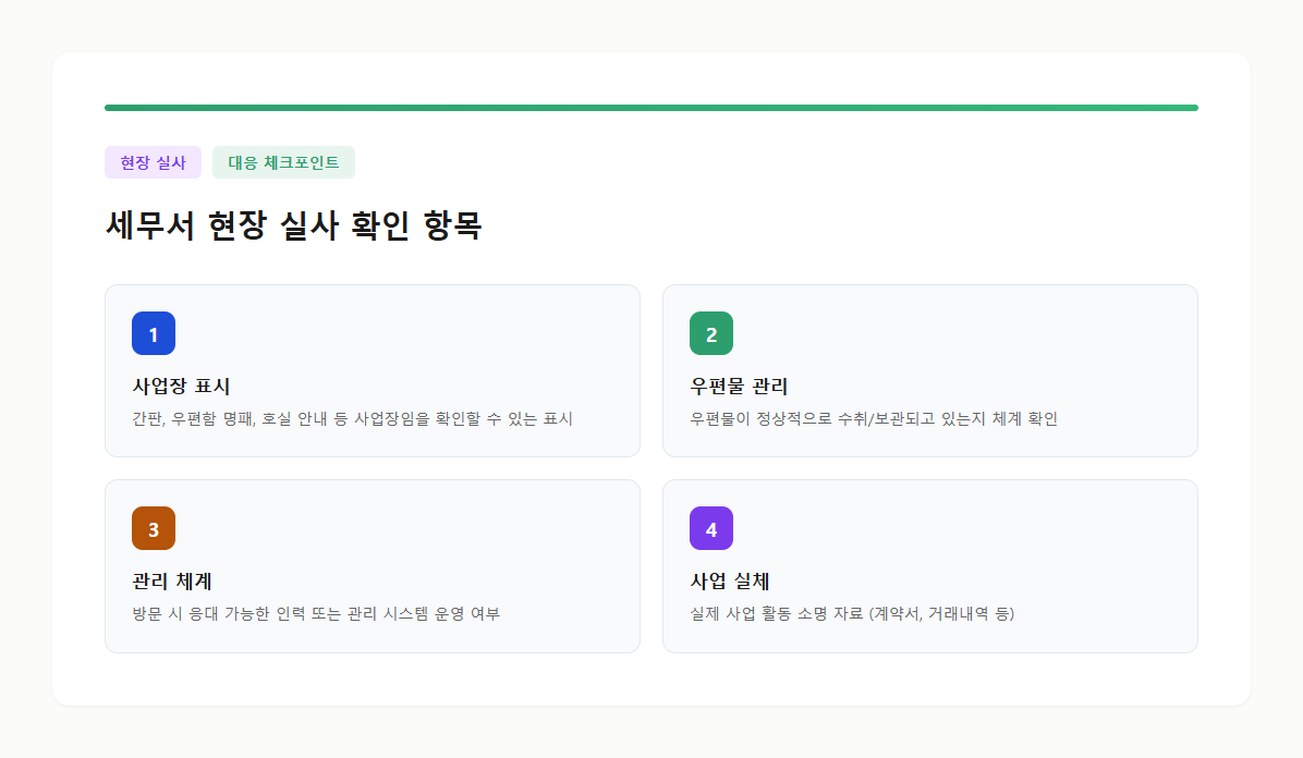 세무서 현장 실사에서 확인하는 4가지 항목