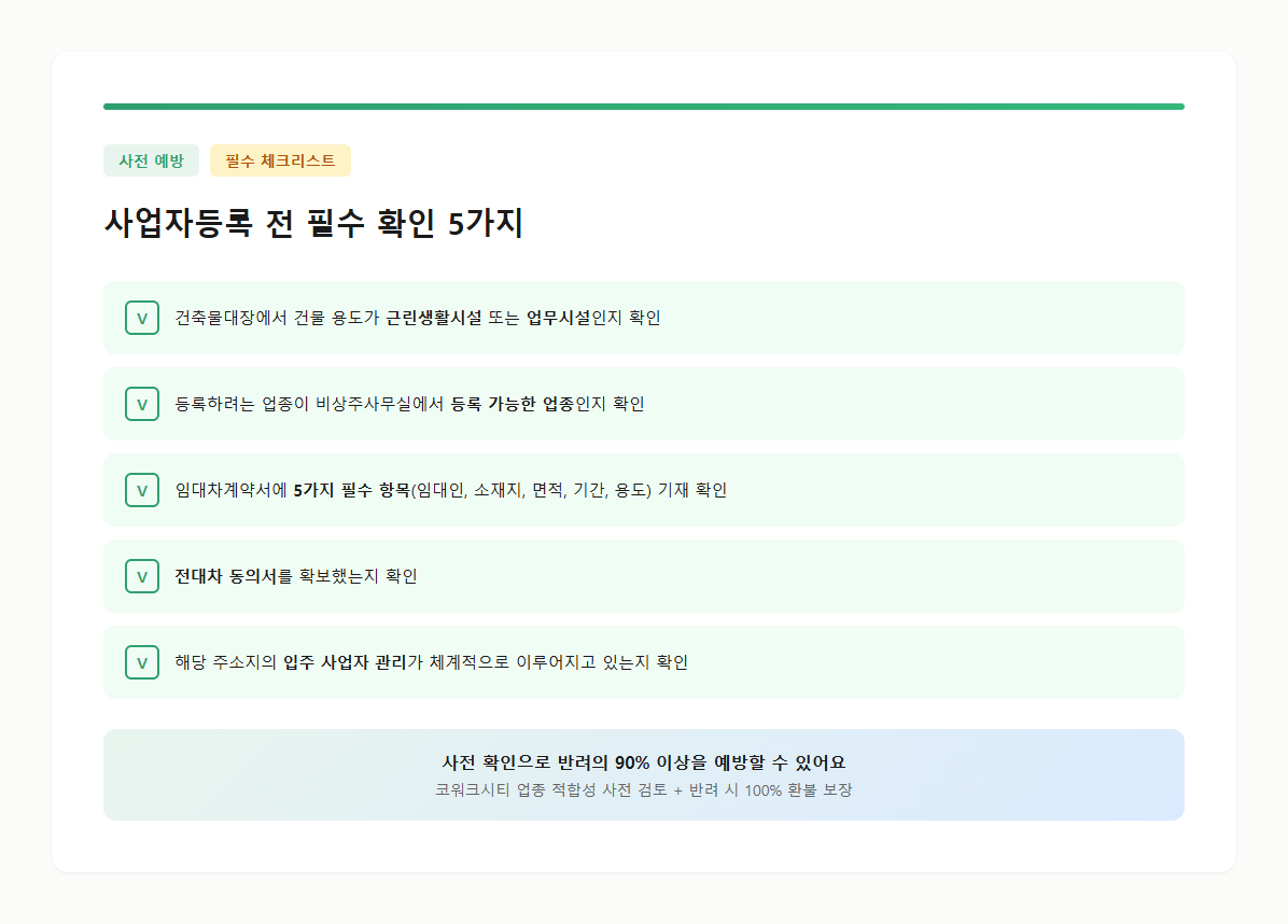 사업자등록 전 필수 확인 5가지 체크리스트